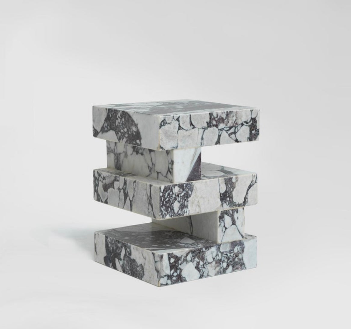 Calacatta Viola Marble Cubed Side / End Bedside Table – product view 6 – Grosvenor Marble Co.