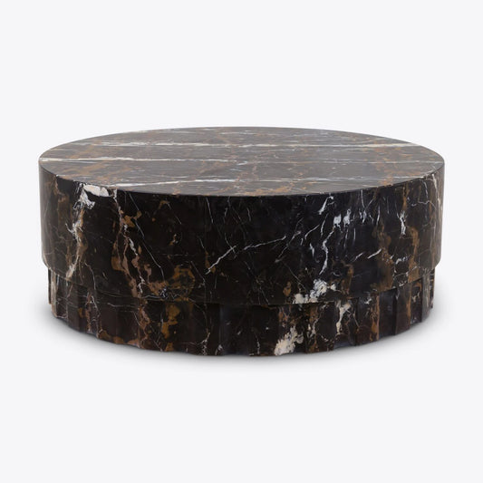 Round Black Marble Coffee Table – Black Marble coffee table by Grosvenor Marble Co.