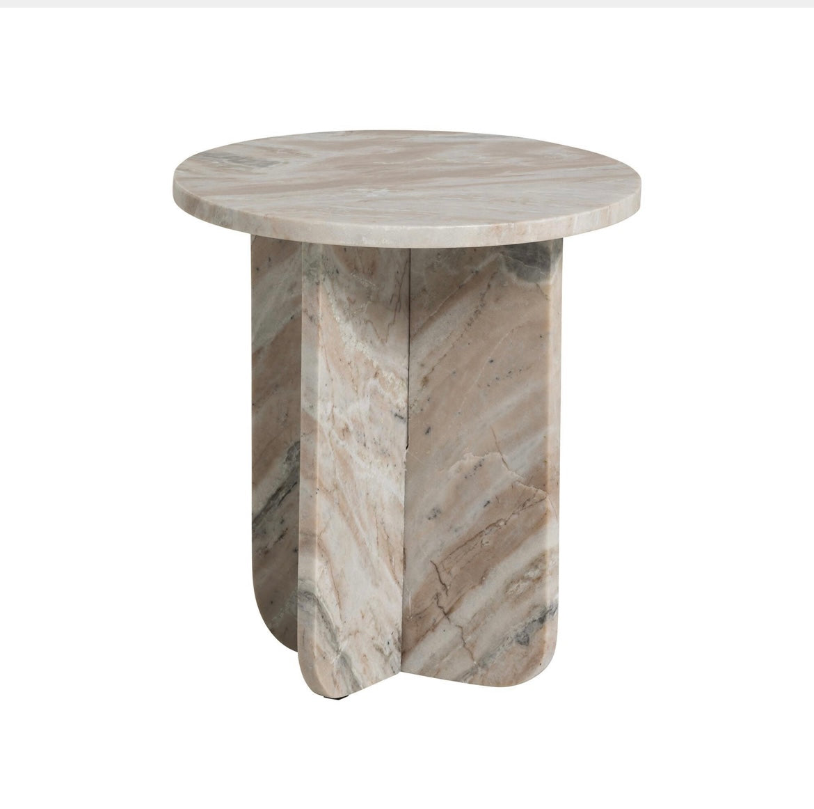 Round Top Marble Side / End Table – Marble side table by Grosvenor Marble Co.