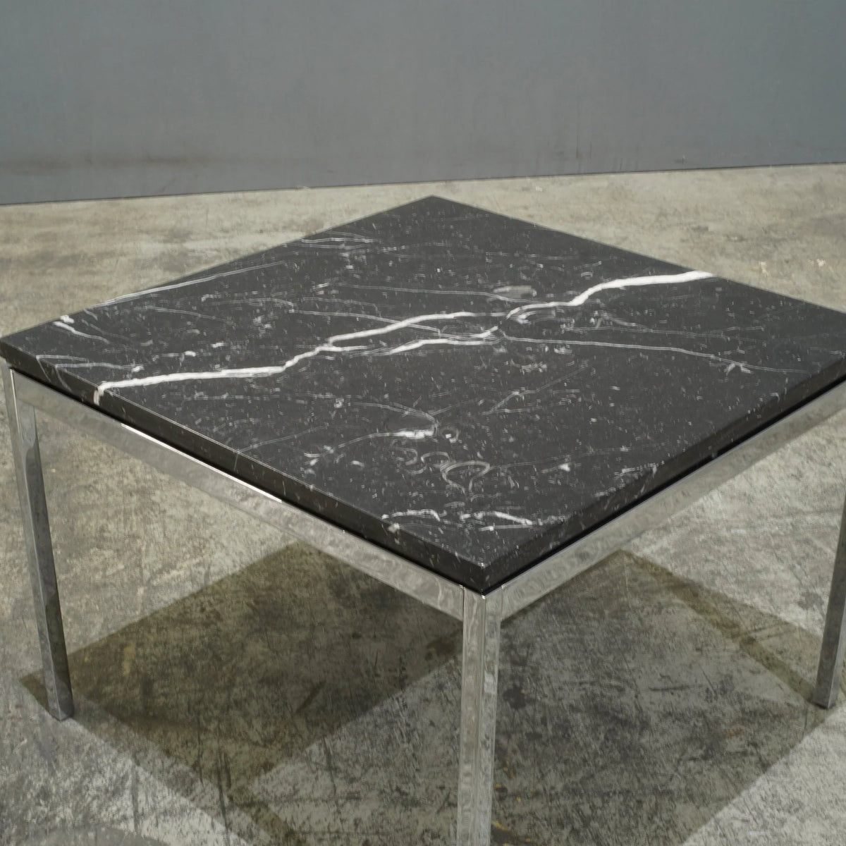 KNOLL STYLE BLACK MARBLE SQUARE COFFEE TABLE – product view 4 – Grosvenor Marble Co.