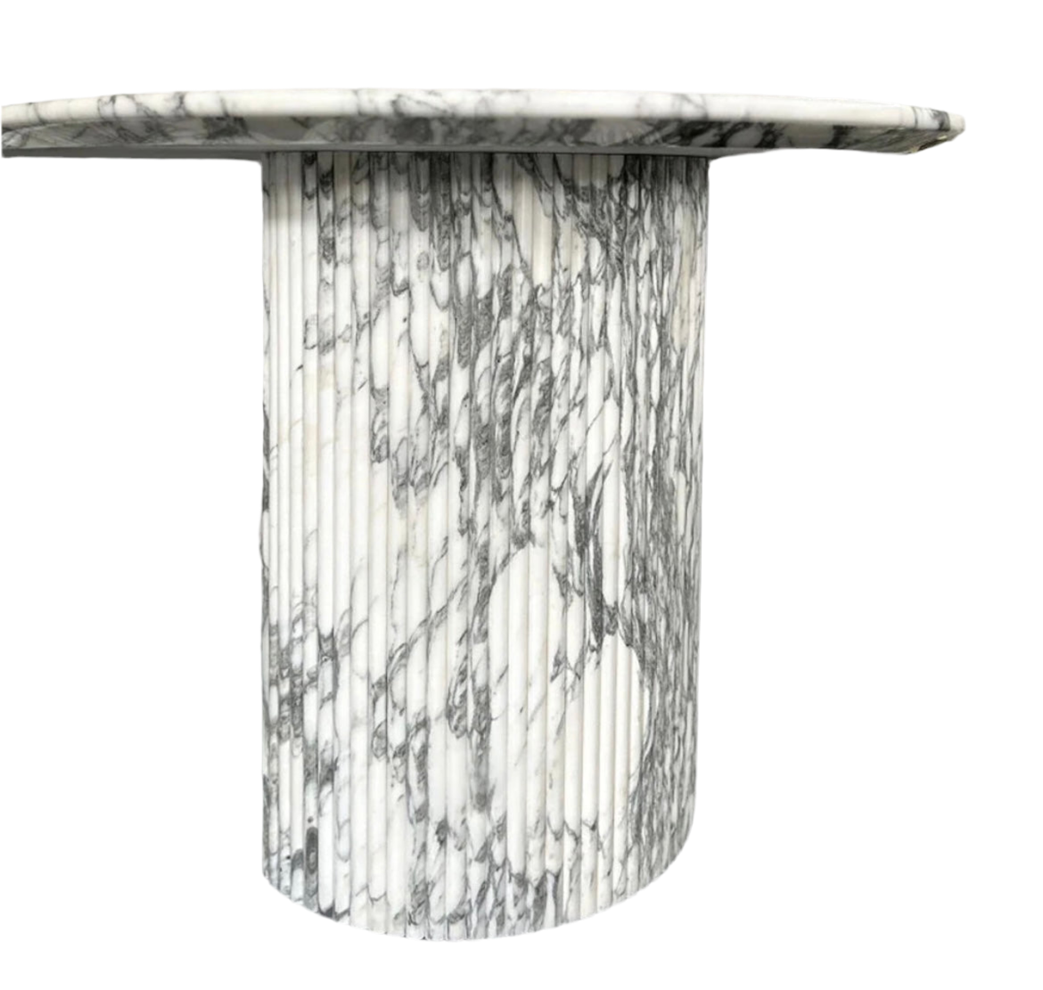 White Calacatta Marble 6 Seat Dining Table – product view 5 – Grosvenor Marble Co.