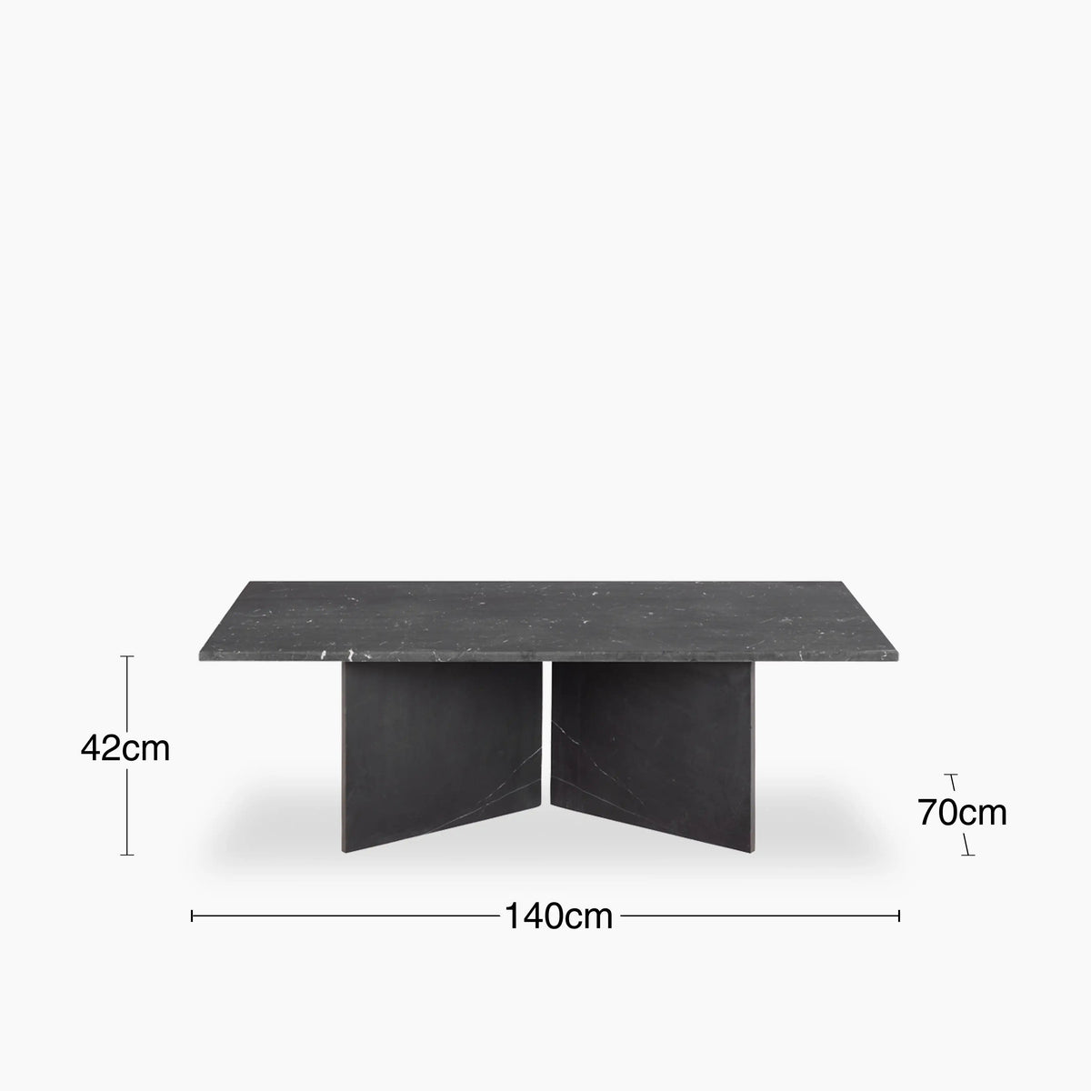 Onyx Black Marble Rectangle Coffee Table – product view 2 – Grosvenor Marble Co.