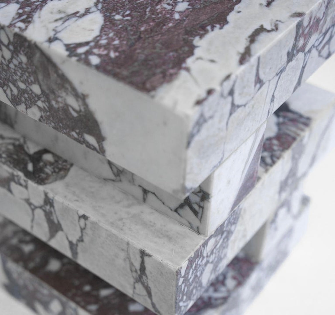 Calacatta Viola Marble Cubed Side / End Bedside Table – product view 4 – Grosvenor Marble Co.