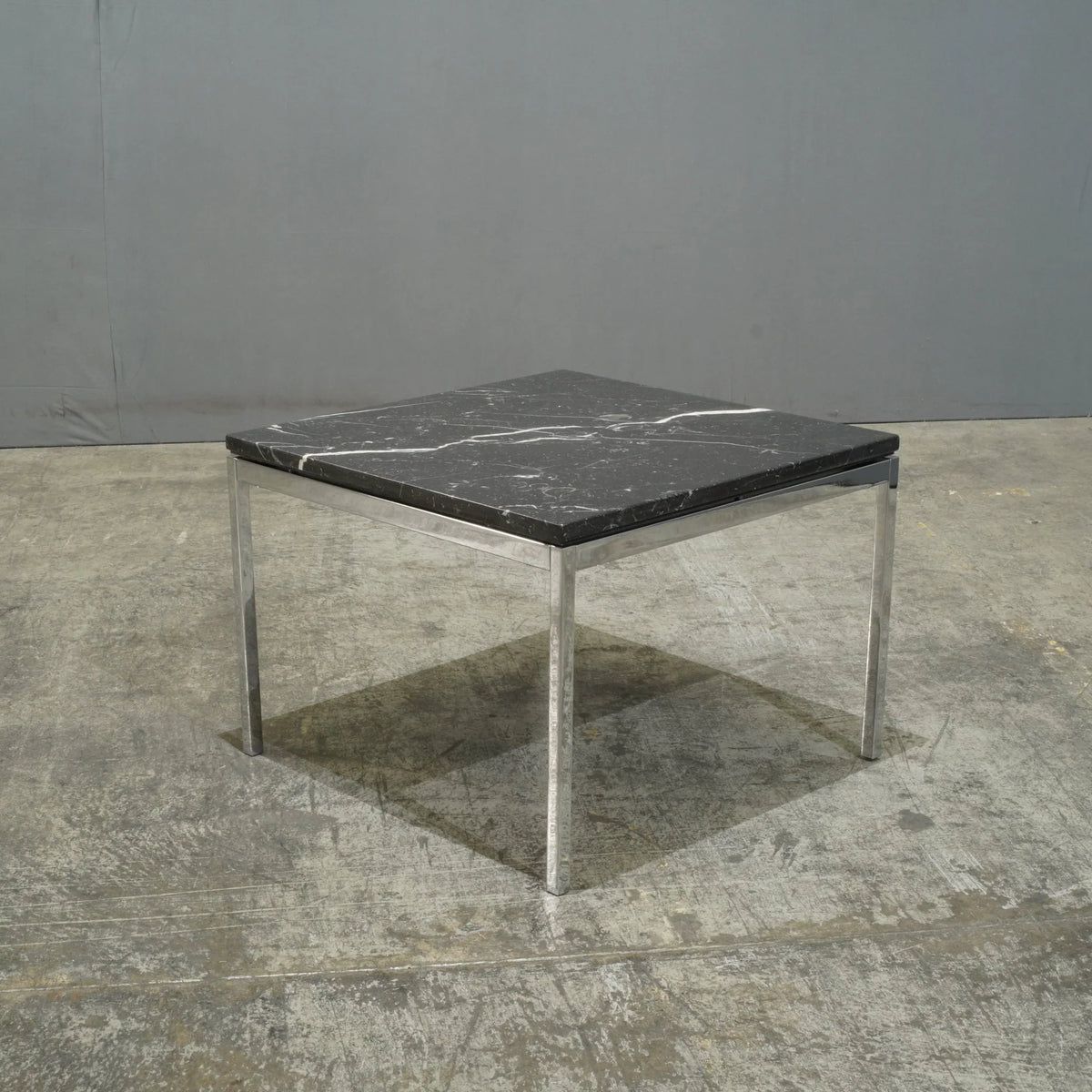 KNOLL STYLE BLACK MARBLE SQUARE COFFEE TABLE – product view 3 – Grosvenor Marble Co.