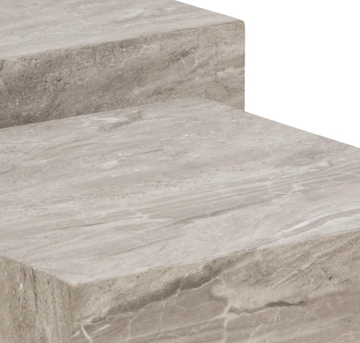 Grey Stone Look Coffee / Nesting Table Cube Set – product view 5 – Grosvenor Marble Co.