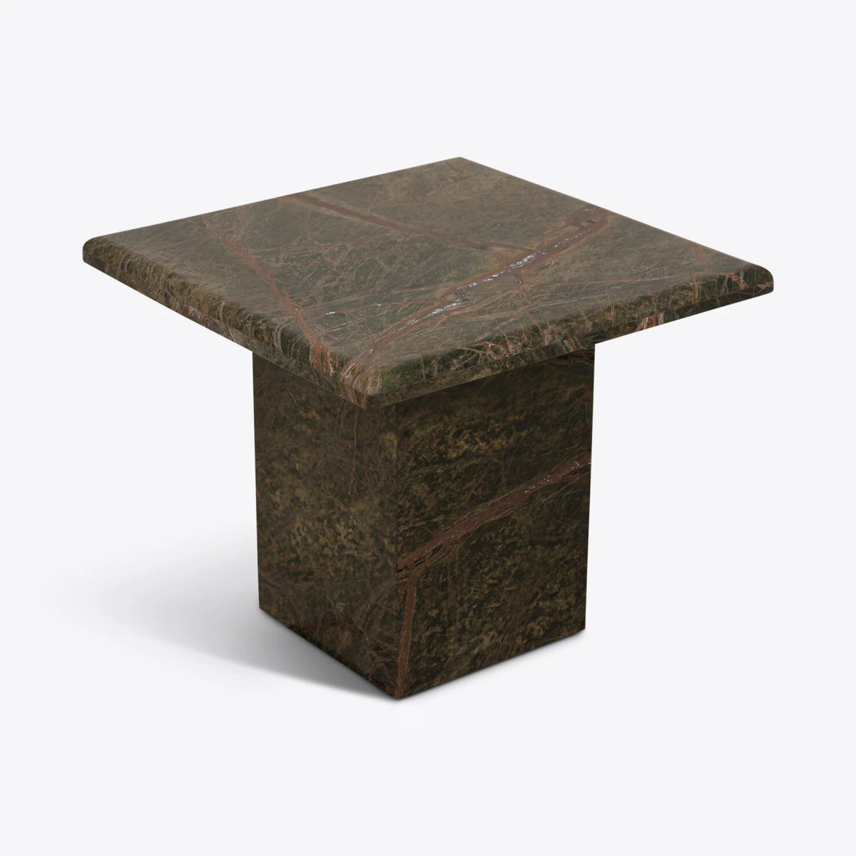 Forest Green Marble Side Table – product view 5 – Grosvenor Marble Co.