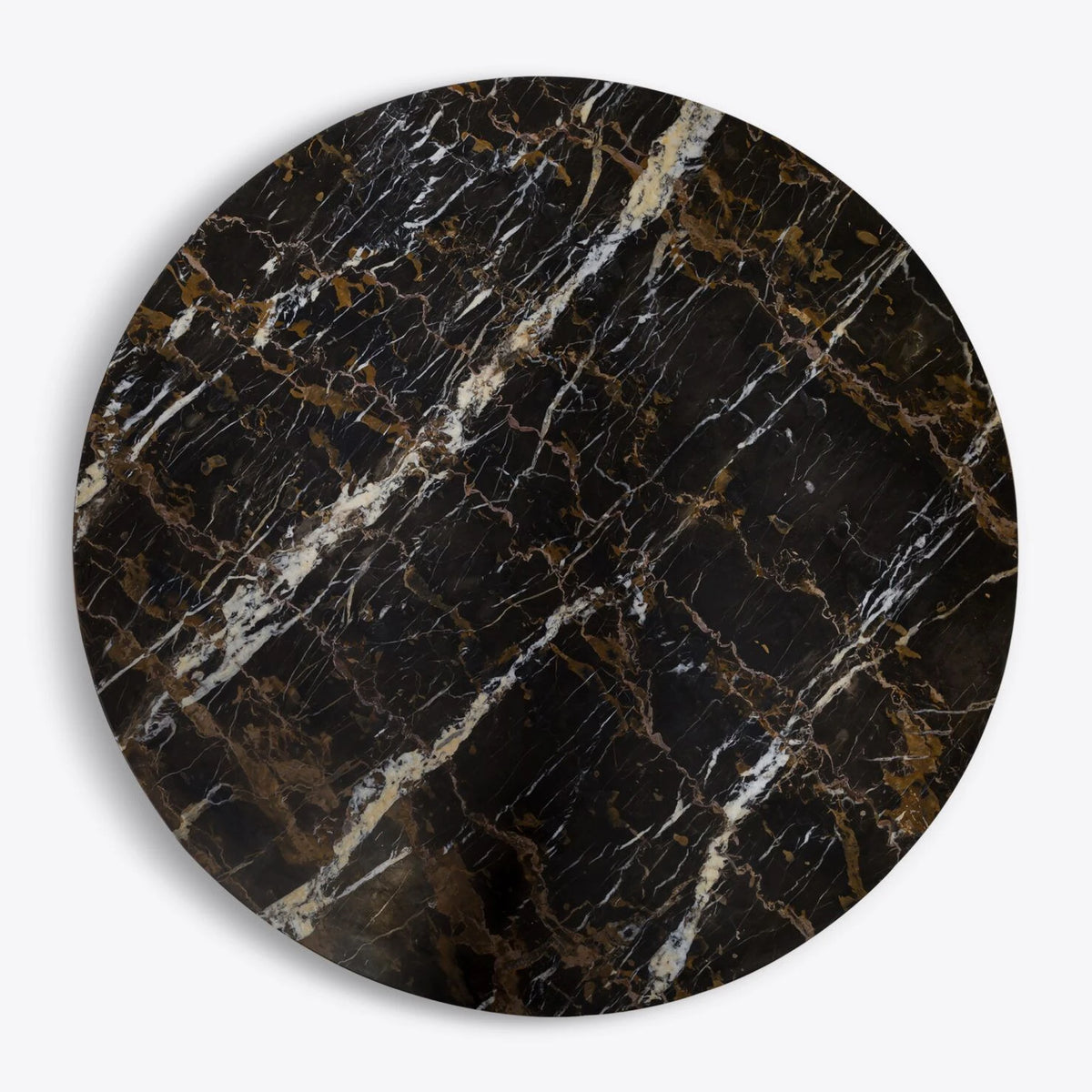 Round Black Marble Coffee Table – product view 2 – Grosvenor Marble Co.