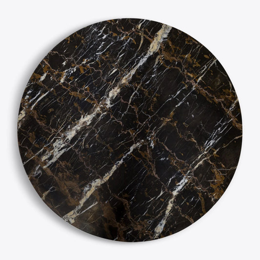 Round Black Marble Coffee Table – product view 2 – Grosvenor Marble Co.
