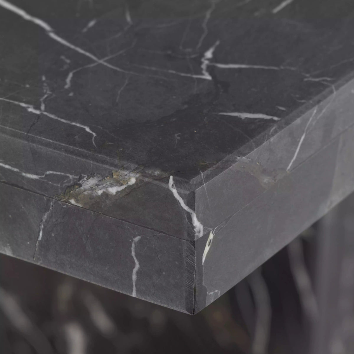 6-8 Seat Black Marble Dining Table – product view 2 – Grosvenor Marble Co.