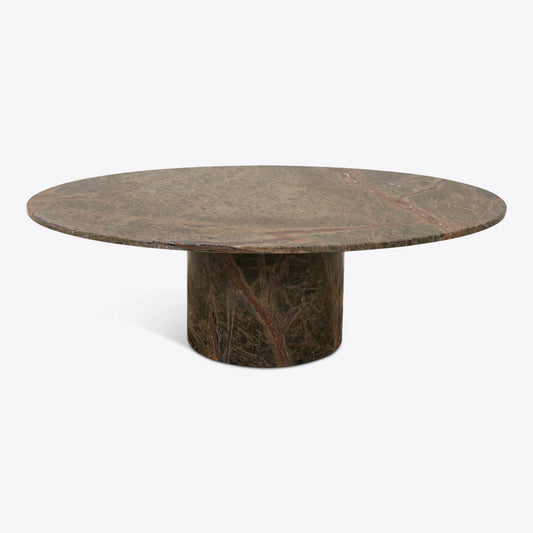 Forest Round Brown Veined Marble Coffee Table – Brown Marble coffee table by Grosvenor Marble Co.
