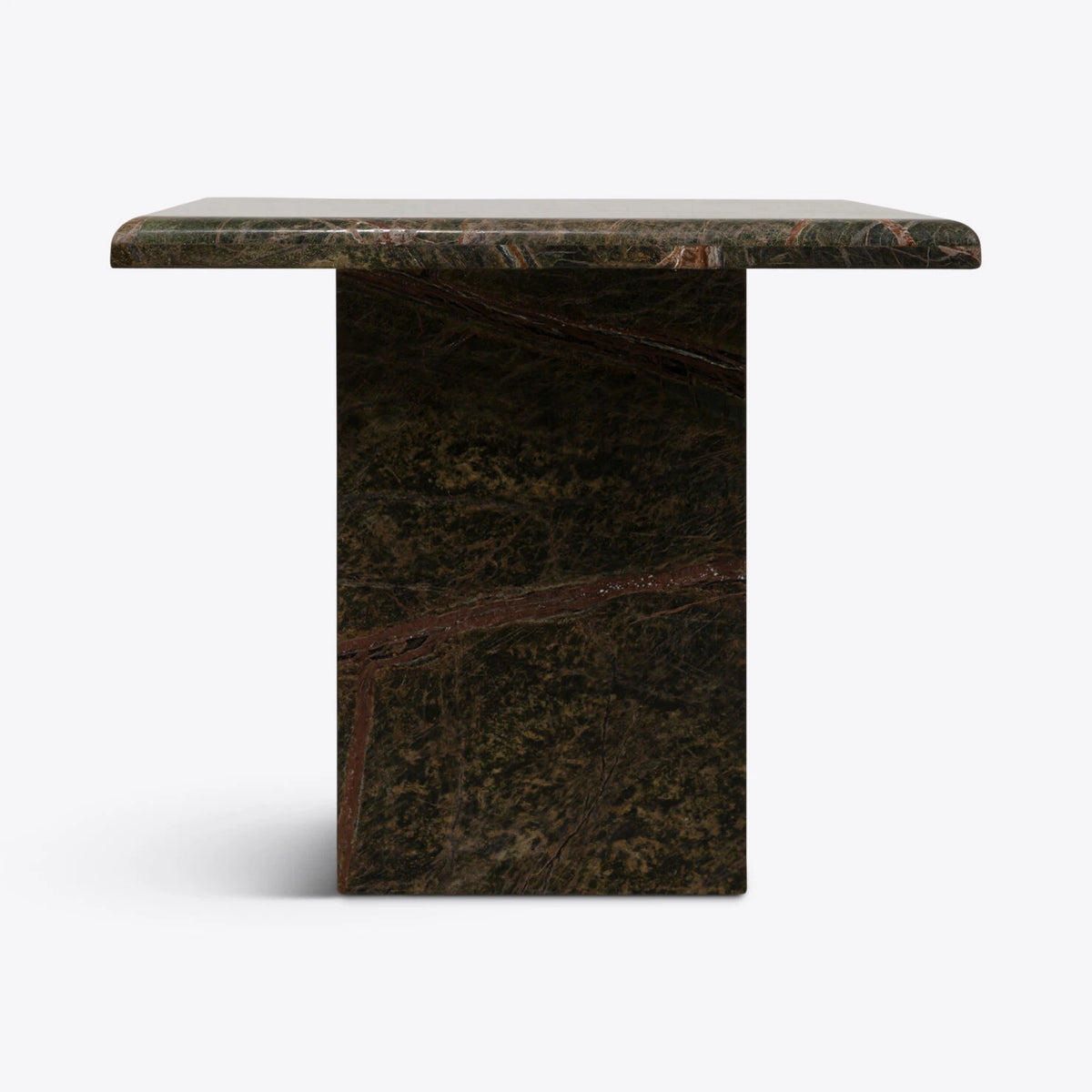 Forest Green Marble Side Table – product view 4 – Grosvenor Marble Co.