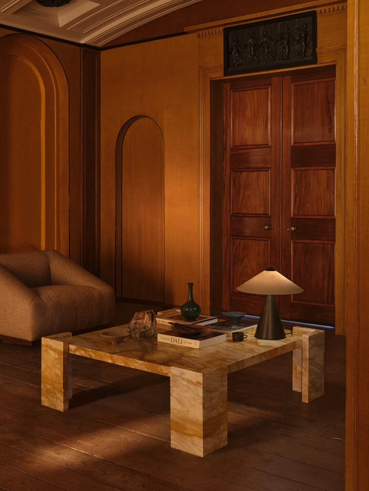 Harper Coffee Table – Sienna Giallo – product view 2 – Grosvenor Marble Co.