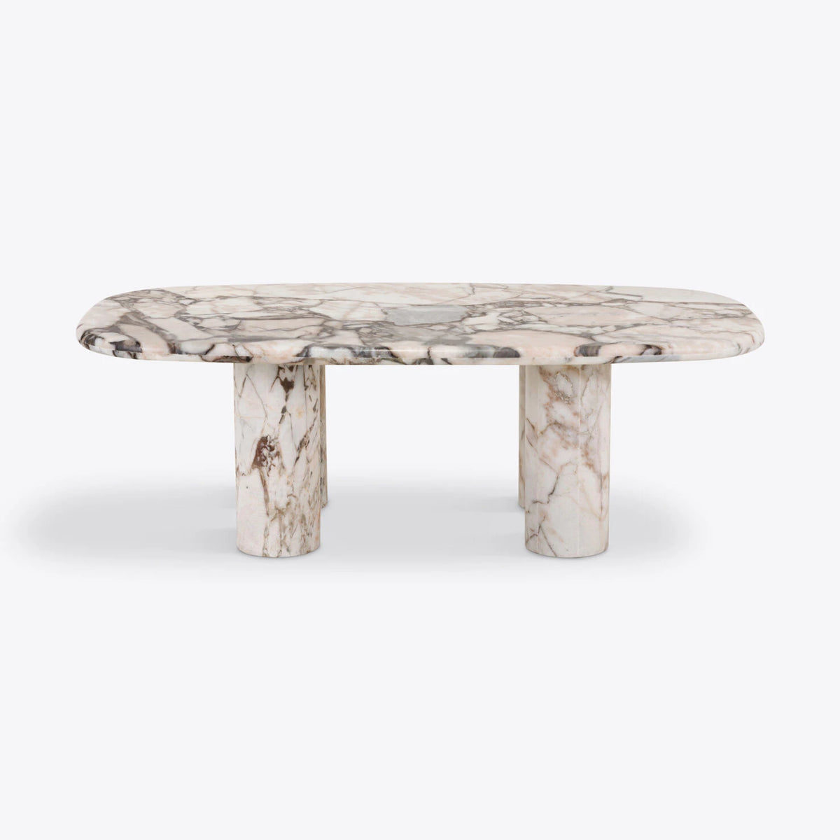 Oval Elephant White Marble Coffee Table – product view 2 – Grosvenor Marble Co.