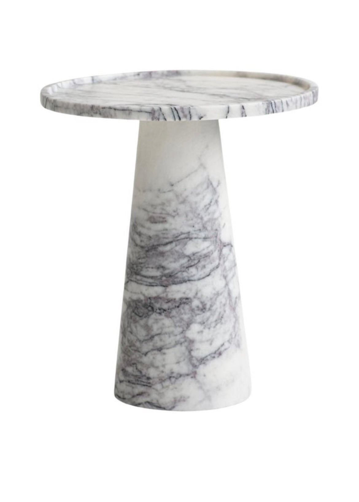 Calacatta Viola Marble Pedestal Cone Side / End Table – Calacatta Viola side table by Grosvenor Marble Co.