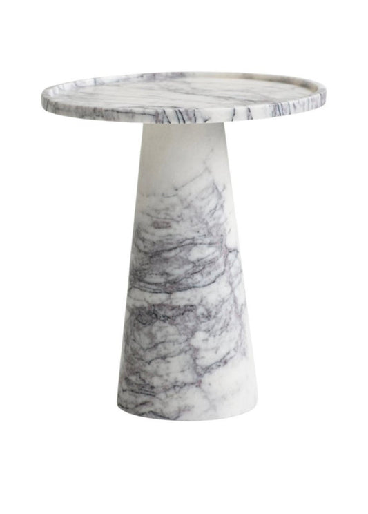 Calacatta Viola Marble Pedestal Cone Side / End Table – Calacatta Viola side table by Grosvenor Marble Co.
