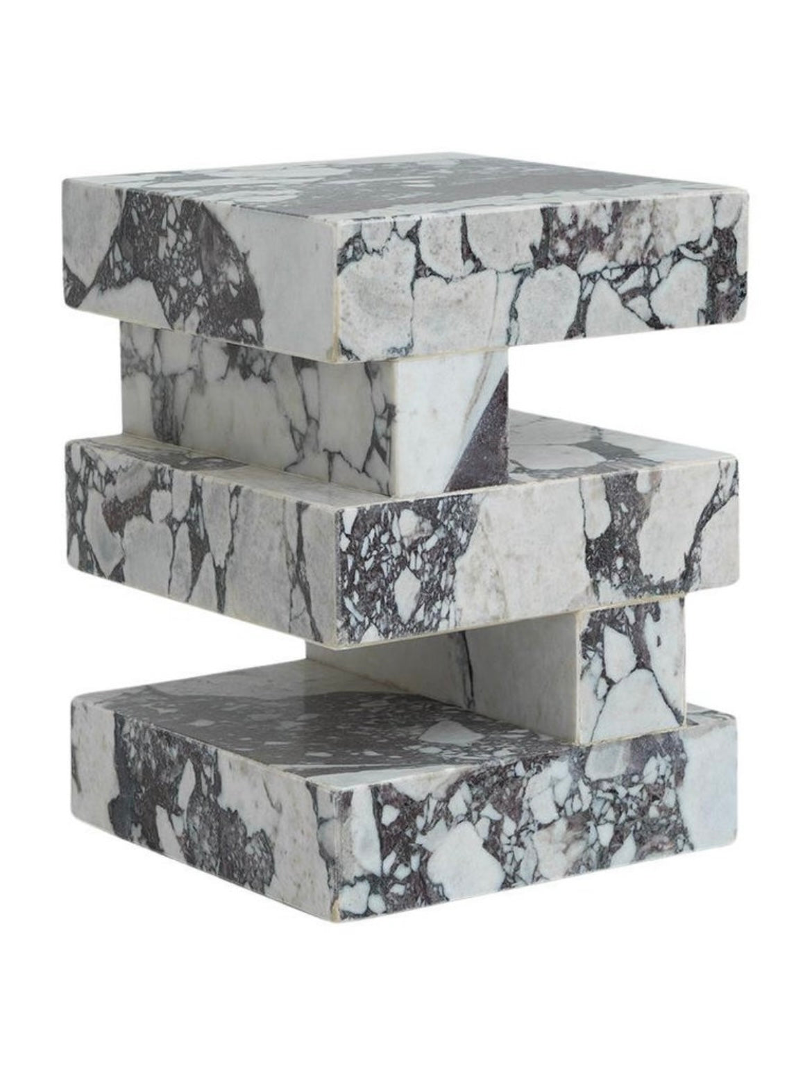 Calacatta Viola Marble Cubed Side / End Bedside Table – Calacatta Viola bedside table by Grosvenor Marble Co.