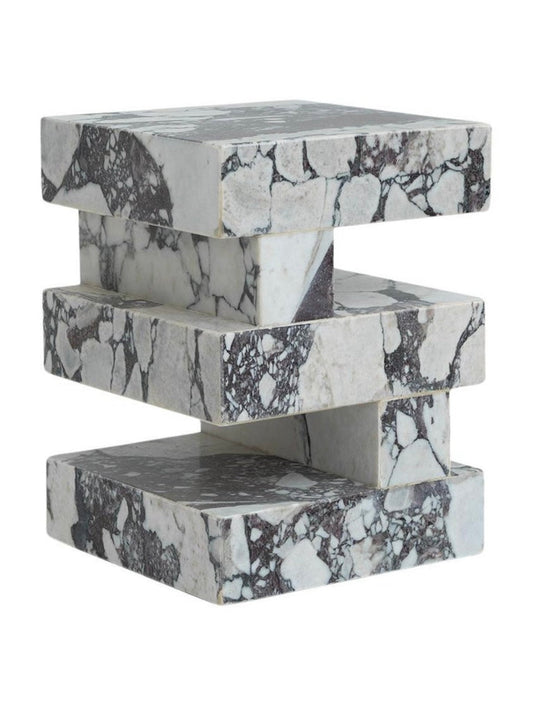Calacatta Viola Marble Cubed Side / End Bedside Table – Calacatta Viola bedside table by Grosvenor Marble Co.