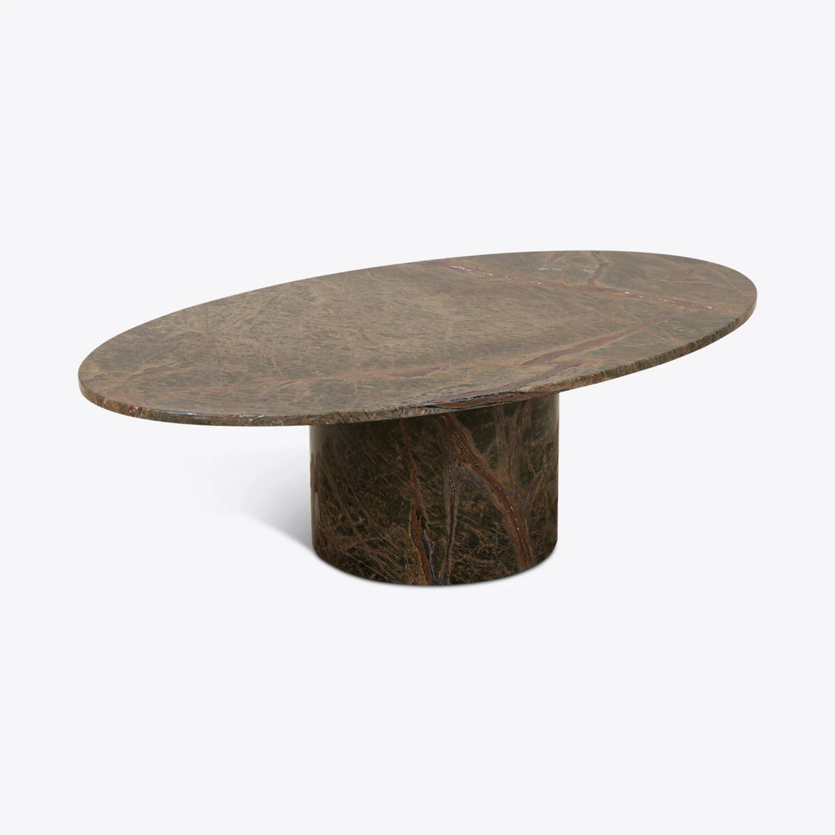 Forest Round Brown Veined Marble Coffee Table – product view 5 – Grosvenor Marble Co.