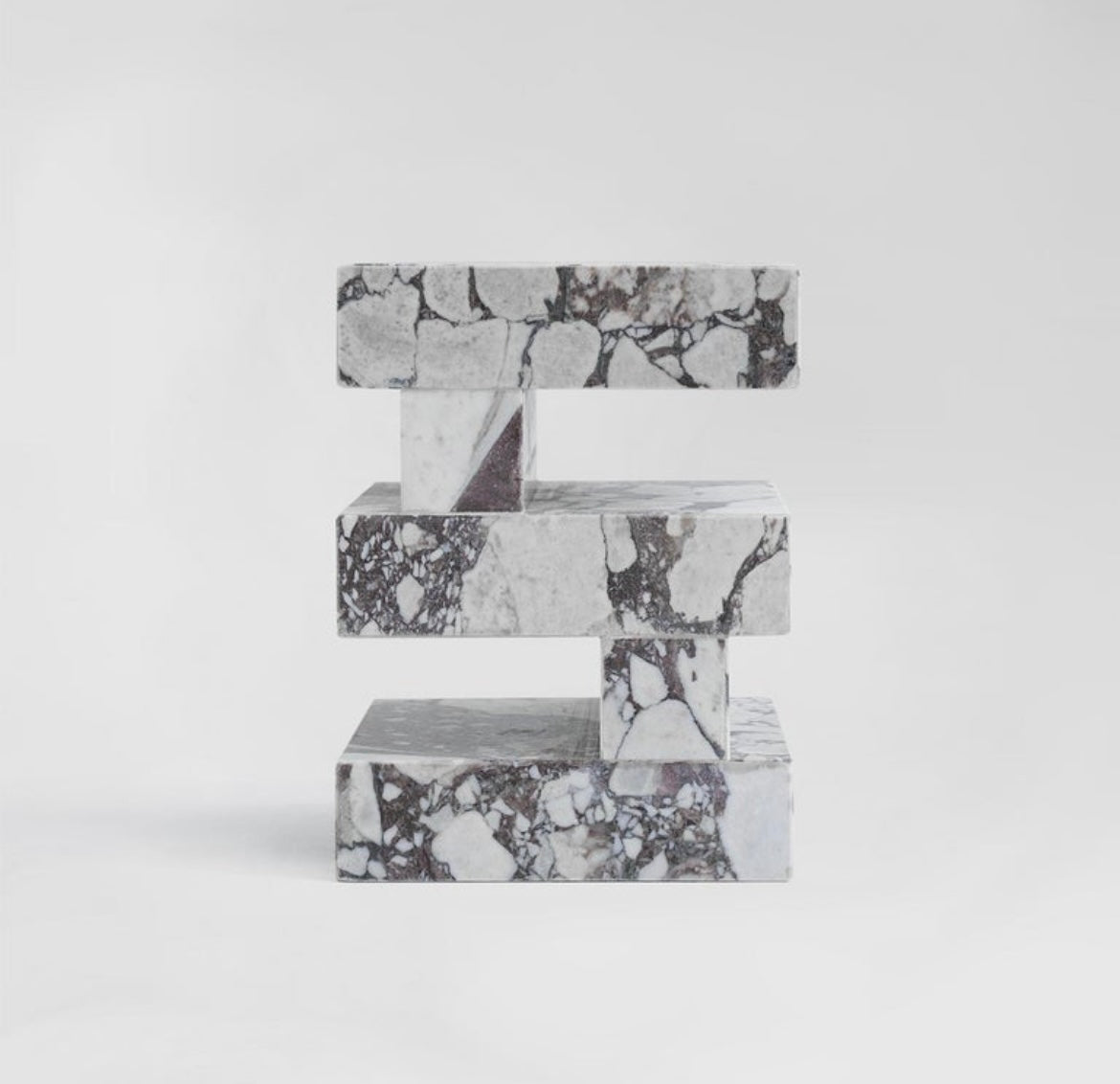 Calacatta Viola Marble Cubed Side / End Bedside Table – product view 5 – Grosvenor Marble Co.
