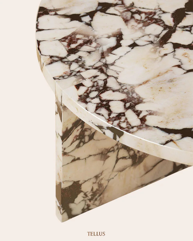 Calacatta Viola Marble Coffee Table , Solid Natural Stone, Handmade Coffee Table from Real Marble – product view 3 – Grosvenor Marble Co.