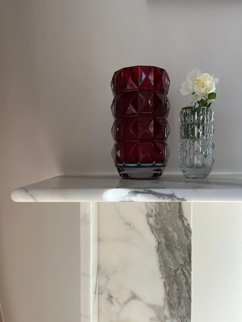 Calacatta White Marble Console Table – product view 2 – Grosvenor Marble Co.