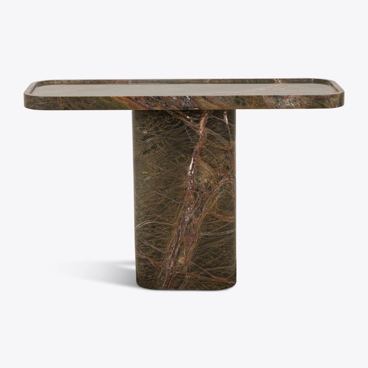 Forest Green Marble Console Table – product view 4 – Grosvenor Marble Co.