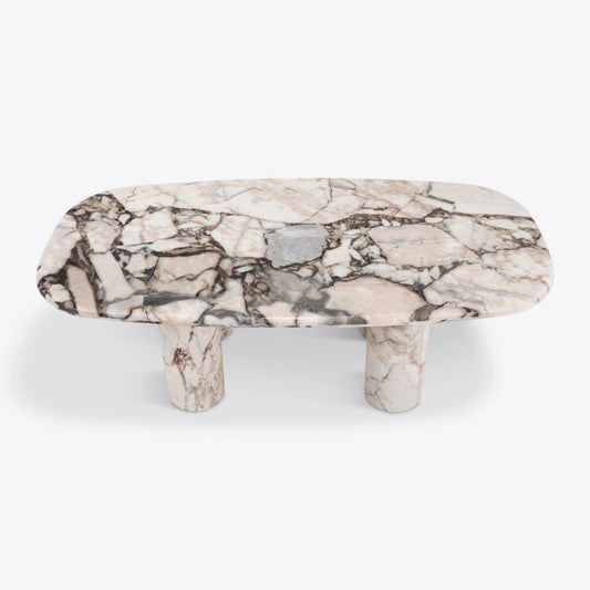 Oval Elephant White Marble Coffee Table – Elephant White coffee table by Grosvenor Marble Co.