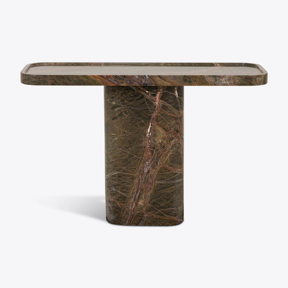 Forest Green Marble Console Table – product view 3 – Grosvenor Marble Co.