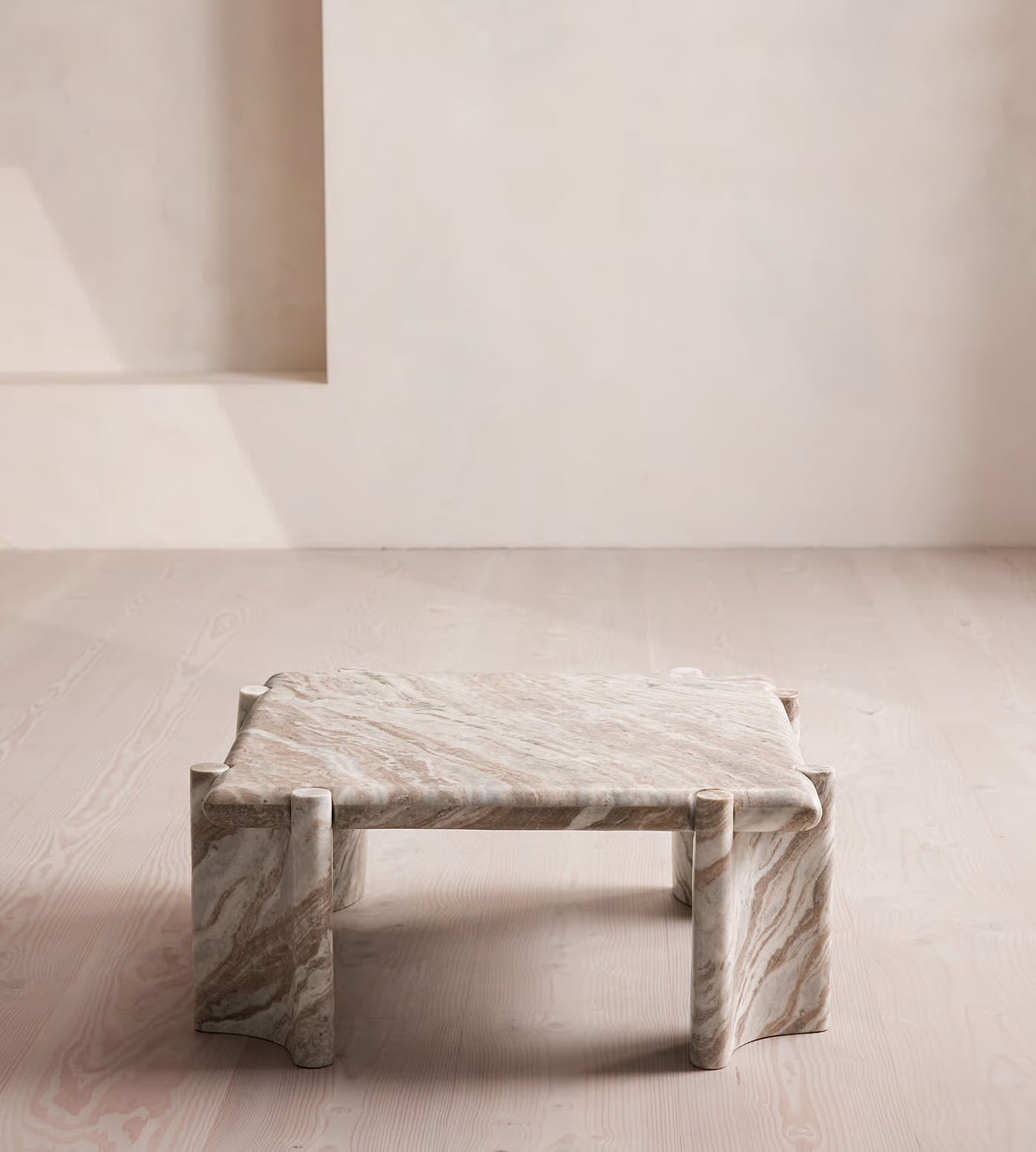 Lorella Coffee Table, Terra Bianca Marble – product view 6 – Grosvenor Marble Co.