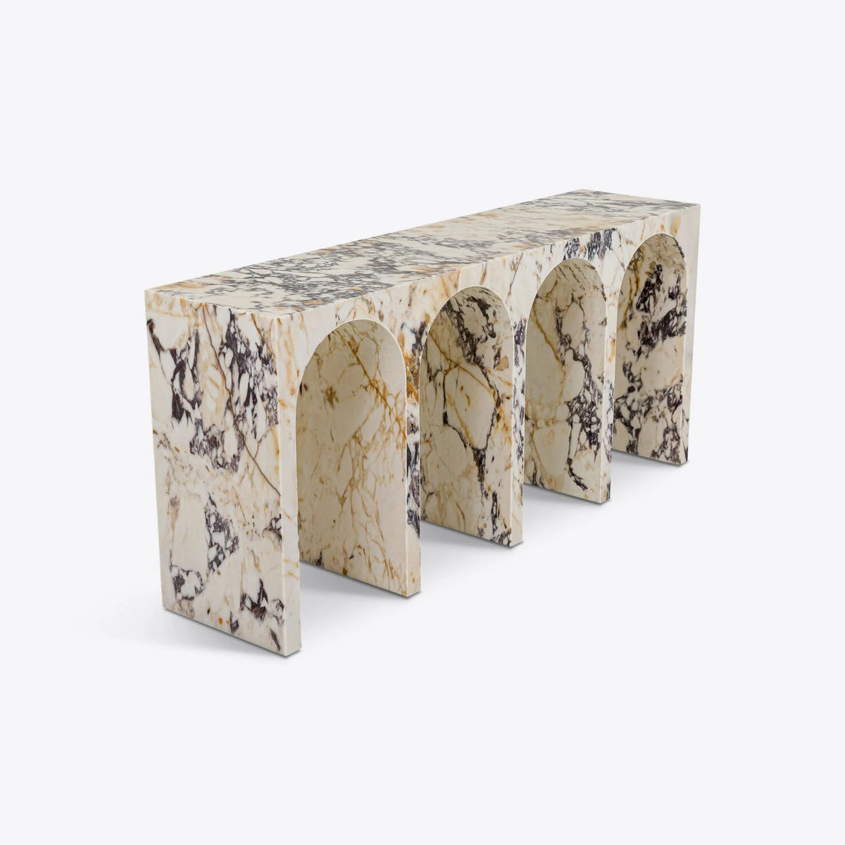 Siren Viola Marble Console Table – Viola Marble console table by Grosvenor Marble Co.