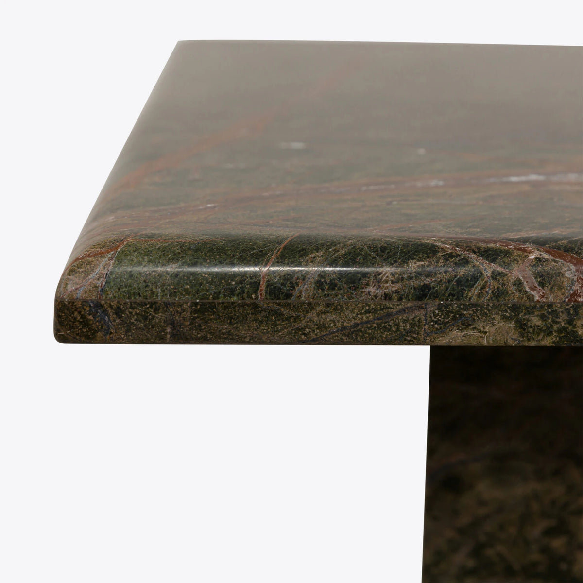 Forest Green Marble Side Table – product view 2 – Grosvenor Marble Co.