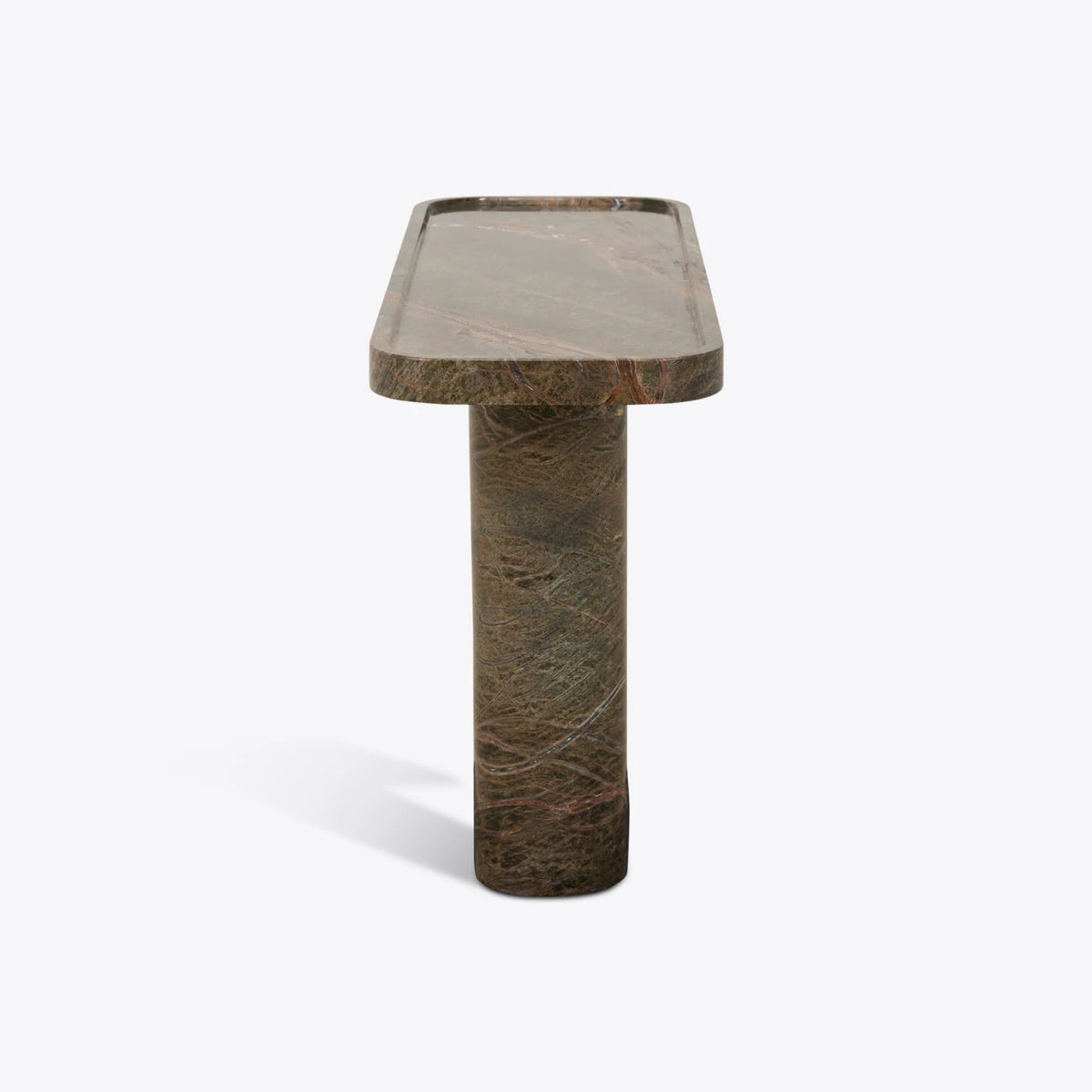 Forest Green Marble Console Table – product view 2 – Grosvenor Marble Co.