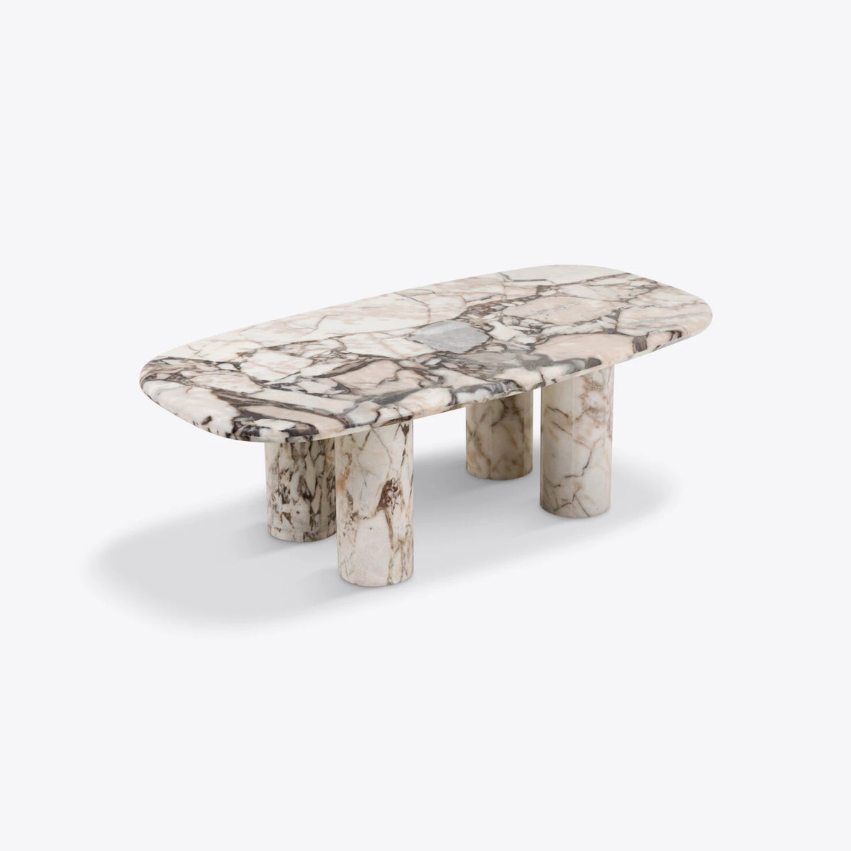 Oval Elephant White Marble Coffee Table – product view 5 – Grosvenor Marble Co.