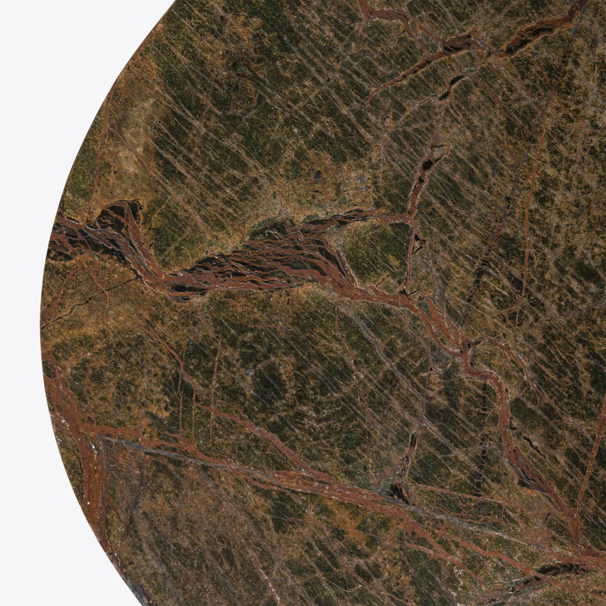 Forest Round Brown Veined Marble Coffee Table – product view 4 – Grosvenor Marble Co.