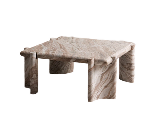 Lorella Coffee Table, Terra Bianca Marble – Terra Bianca coffee table by Grosvenor Marble Co.