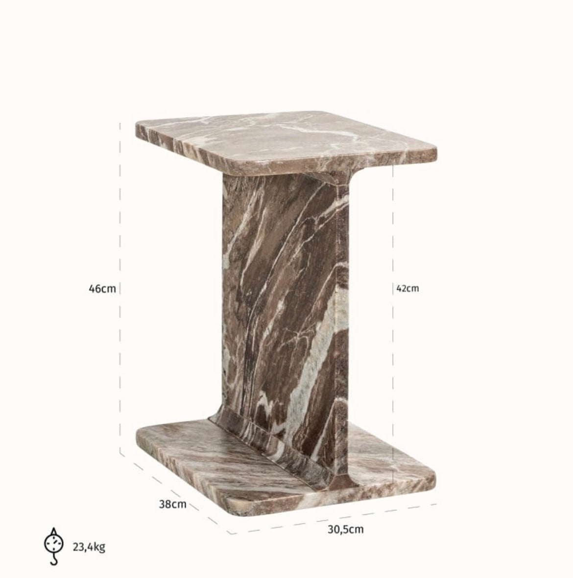 Marble Side / End Table – product view 5 – Grosvenor Marble Co.