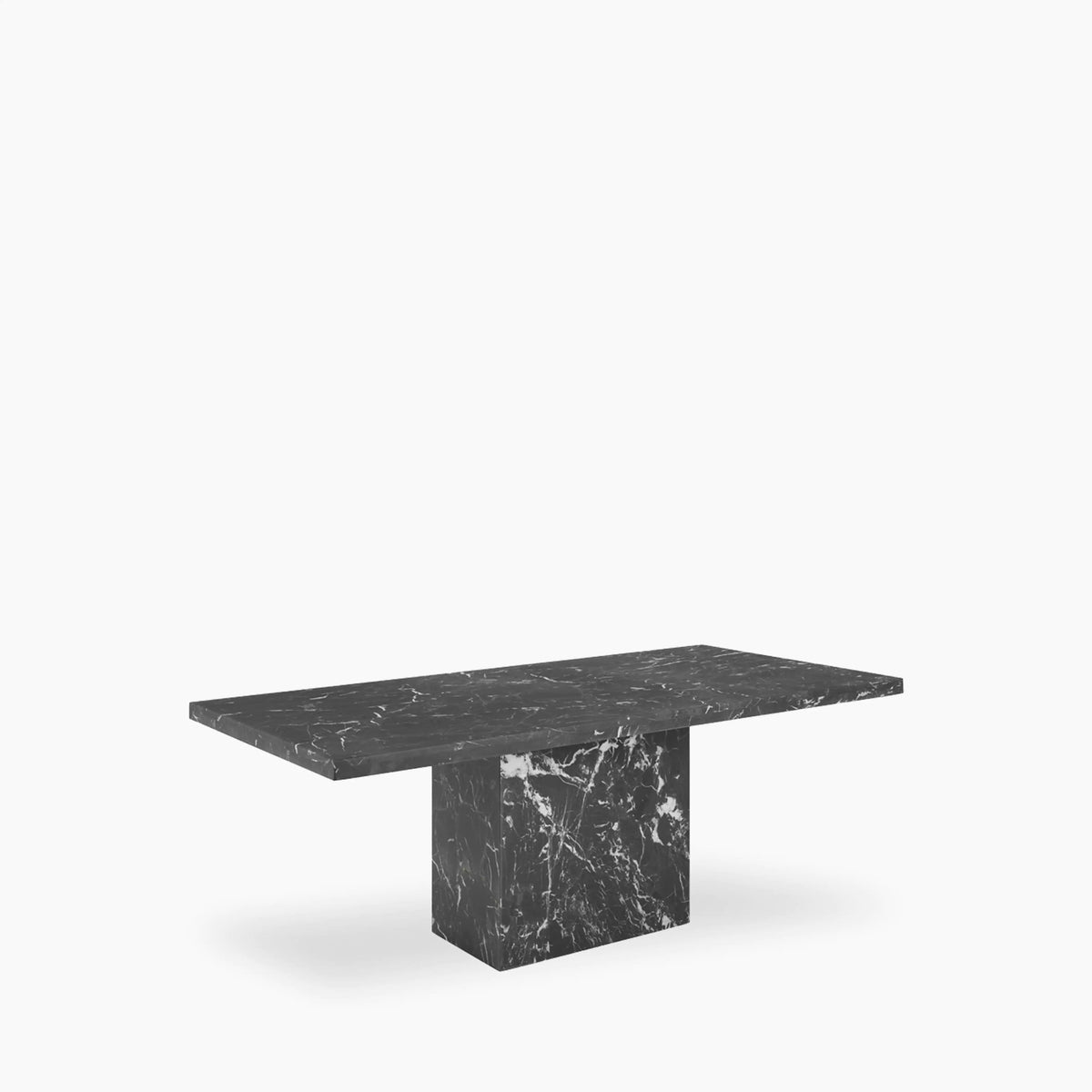 6-8 Seat Black Marble Dining Table – product view 4 – Grosvenor Marble Co.