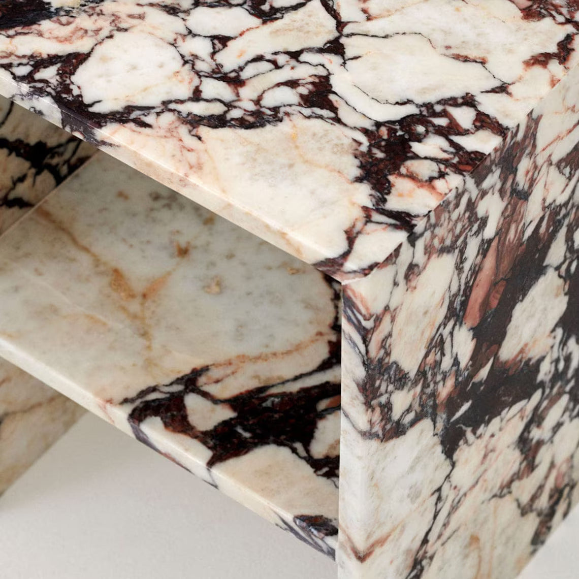 Calacatta Viola Marble Bedside Tables, End Table – product view 4 – Grosvenor Marble Co.