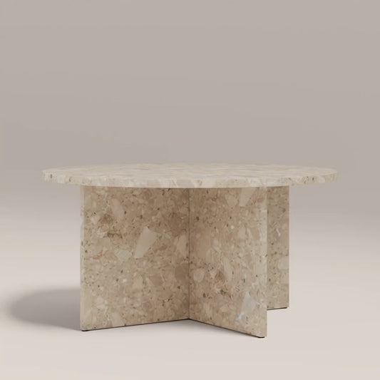 Wedge Round Sand Marble Coffee Table