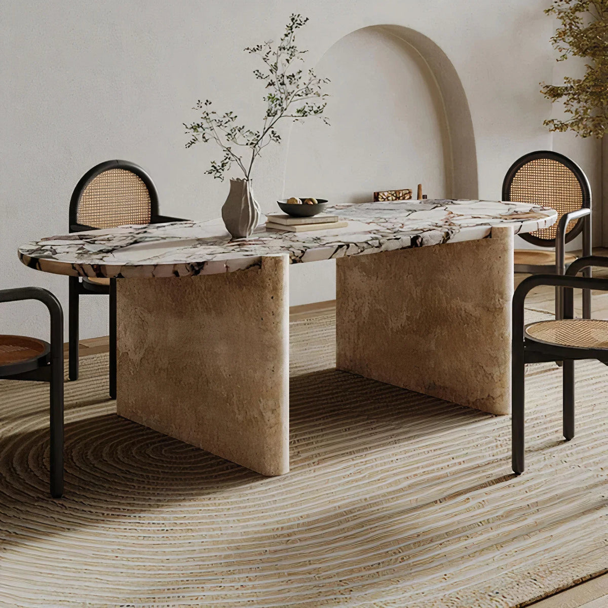 Faina Marble Dining Table – product view 2 – Grosvenor Marble Co.