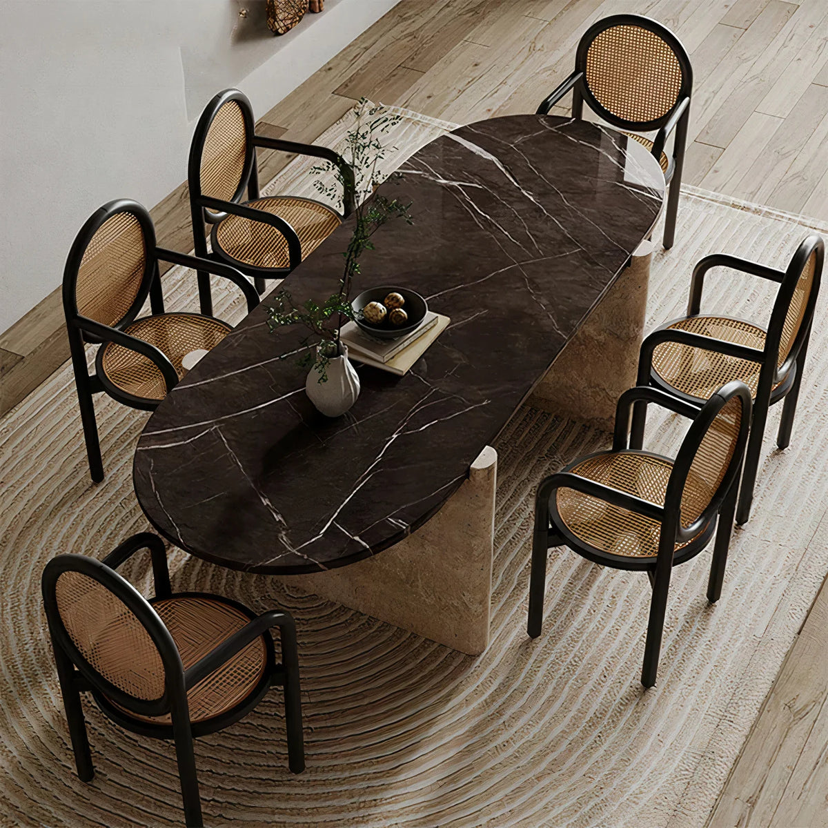 Faina Marble Dining Table – product view 3 – Grosvenor Marble Co.